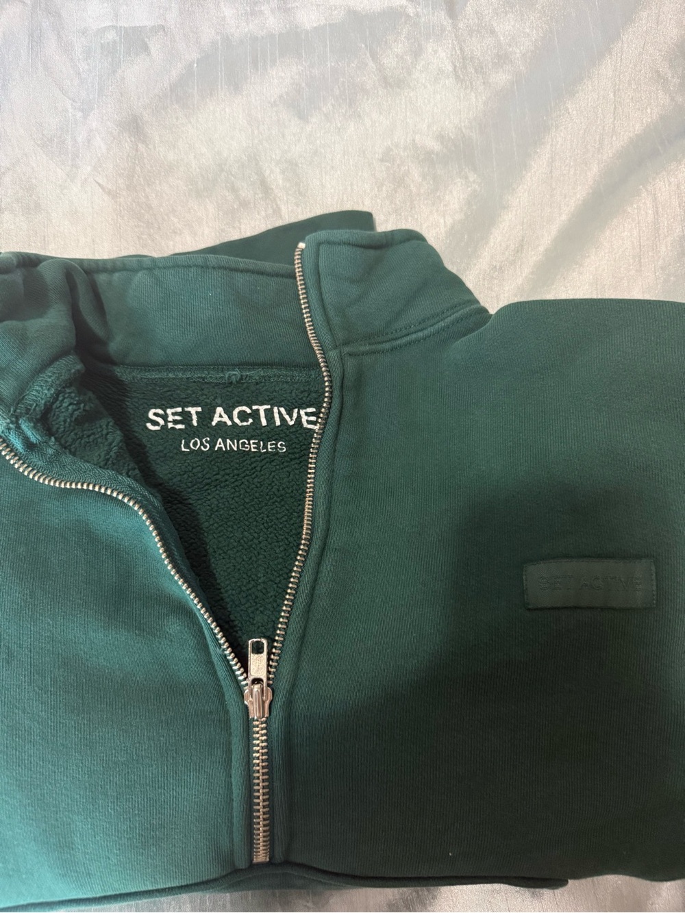SET Active Forest Green Half-Zip Pullover Hoodie